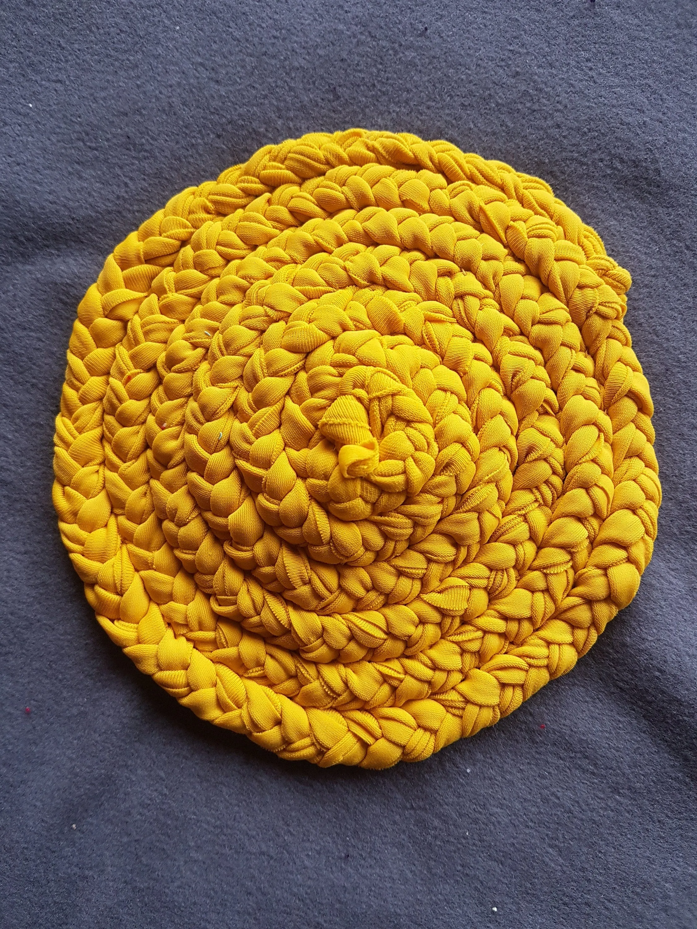 Handmade Round Coaster Mustard Yellow