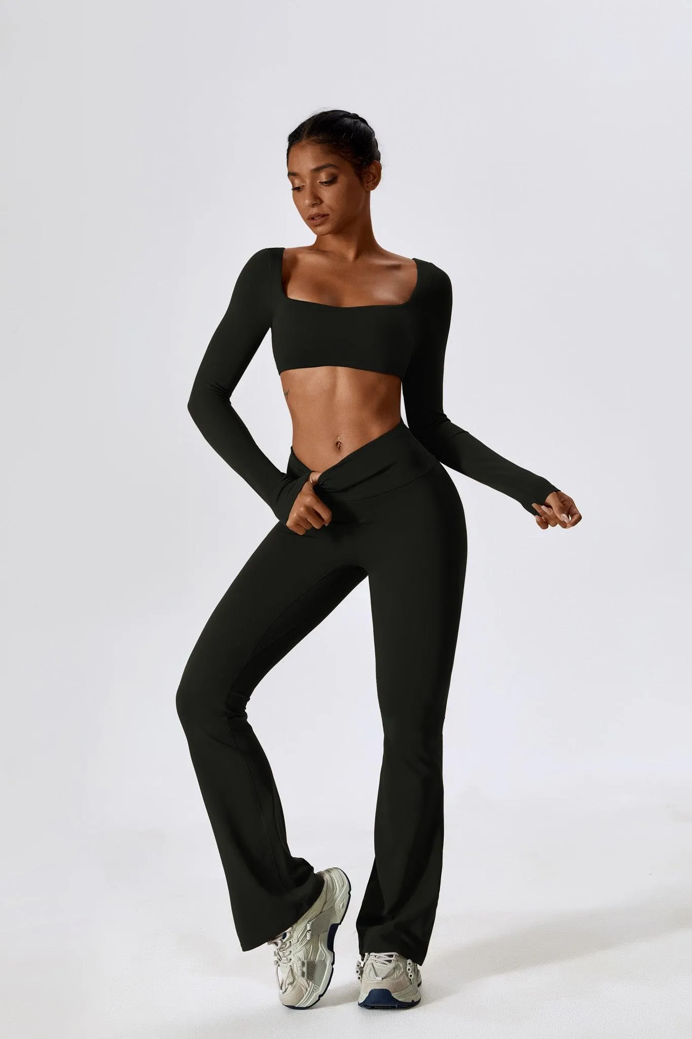 Haven Crop Top Set - Black