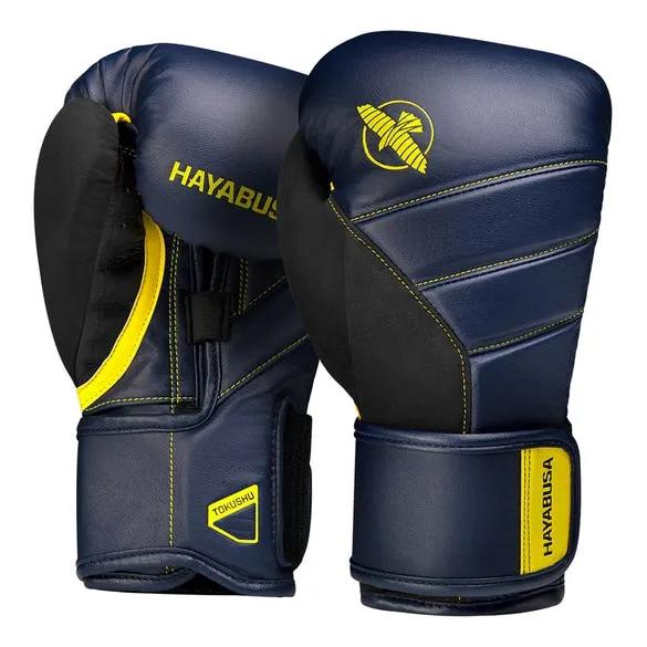 HAYABUSA T3 BOXING GLOVES - NAVY/YELLOW