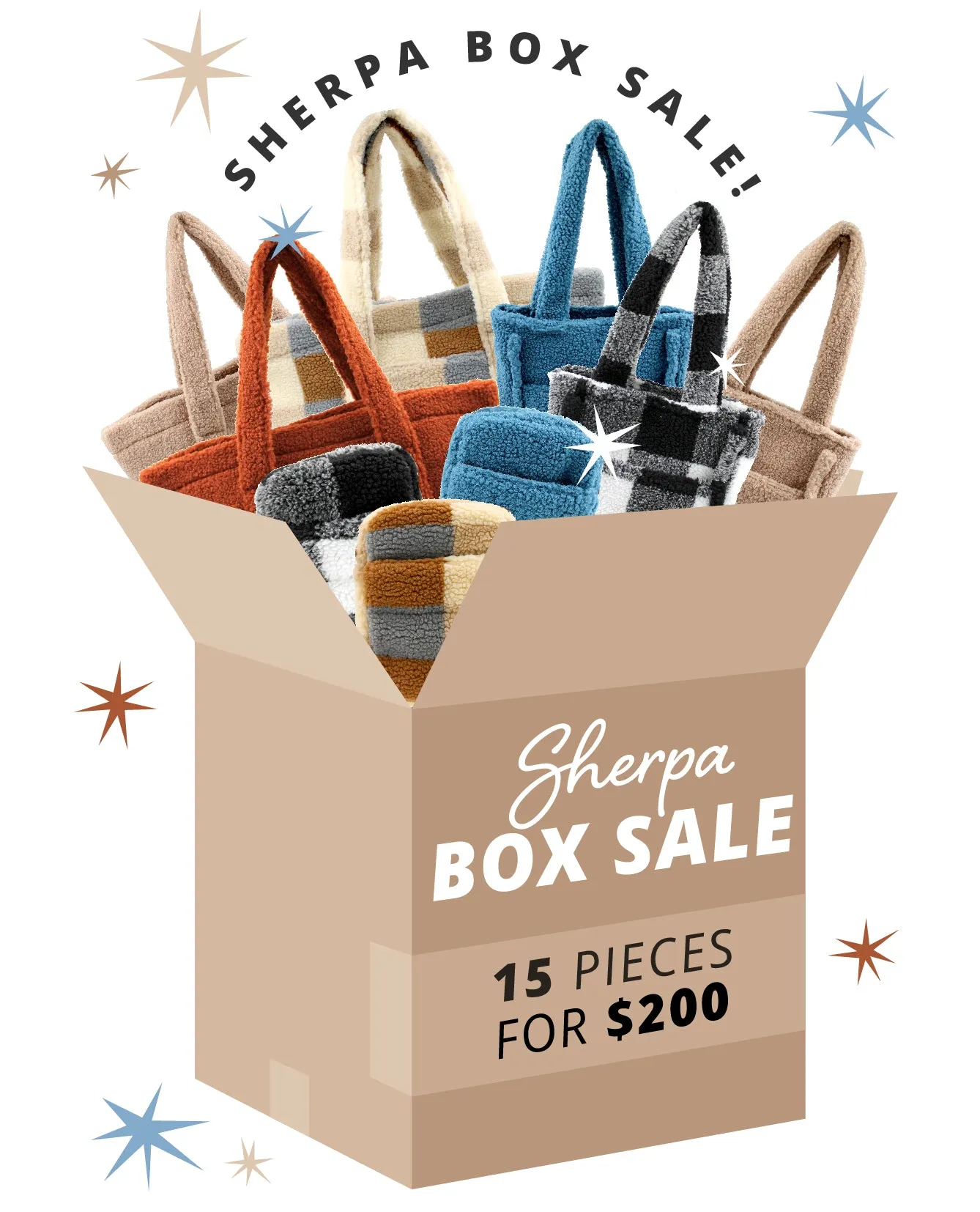 Limited Time! Sherpa Box Sale - 15 Pieces for $200! (Wholesale Only)