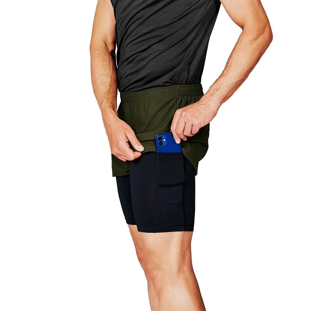 Men's 2 in 1 Pace Shorts 5" - Green