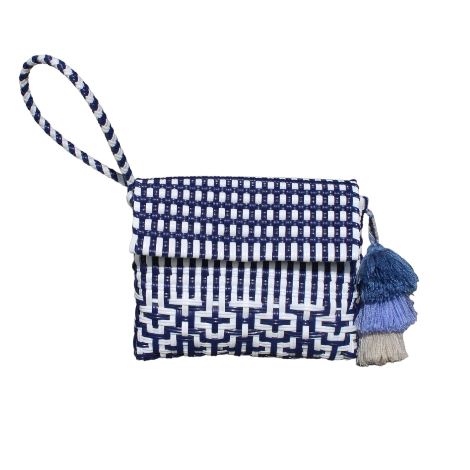 Mini Clutch - Preppy Tile Navy / White Citron