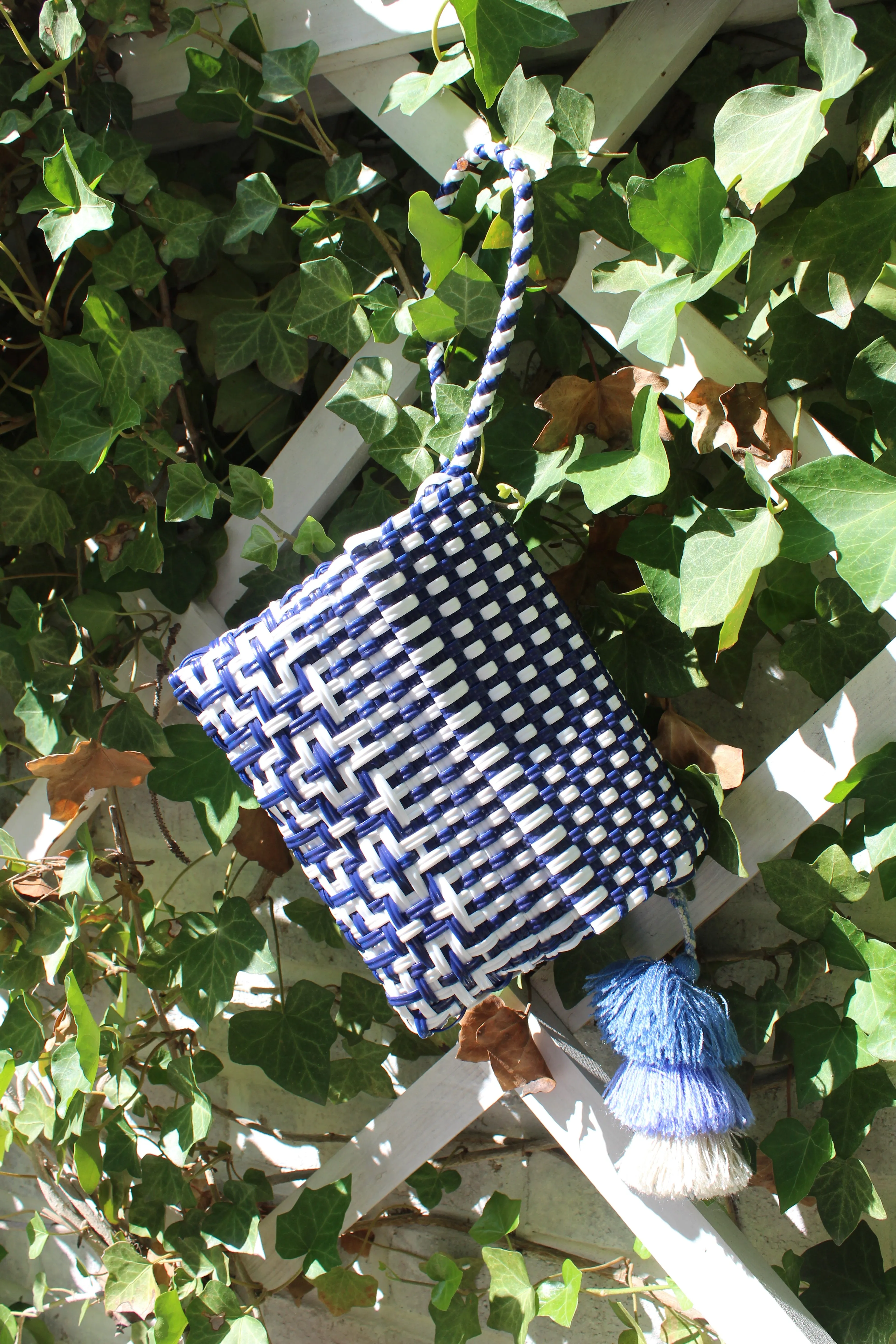 Mini Clutch - Preppy Tile Navy / White Citron