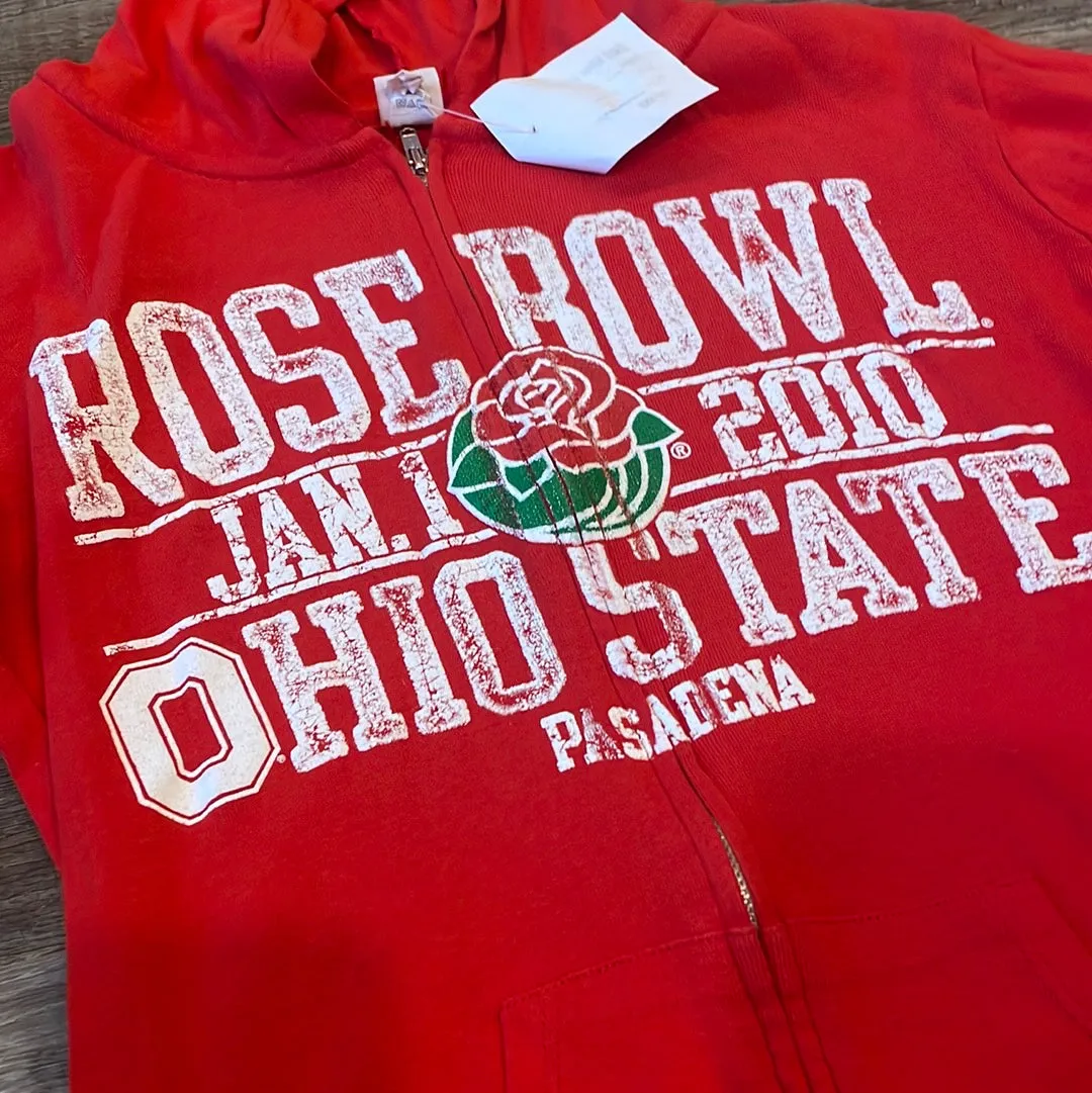 NCAA Ohio State Buckeyes Retro Rose Bowl zip hoodie girls size medium