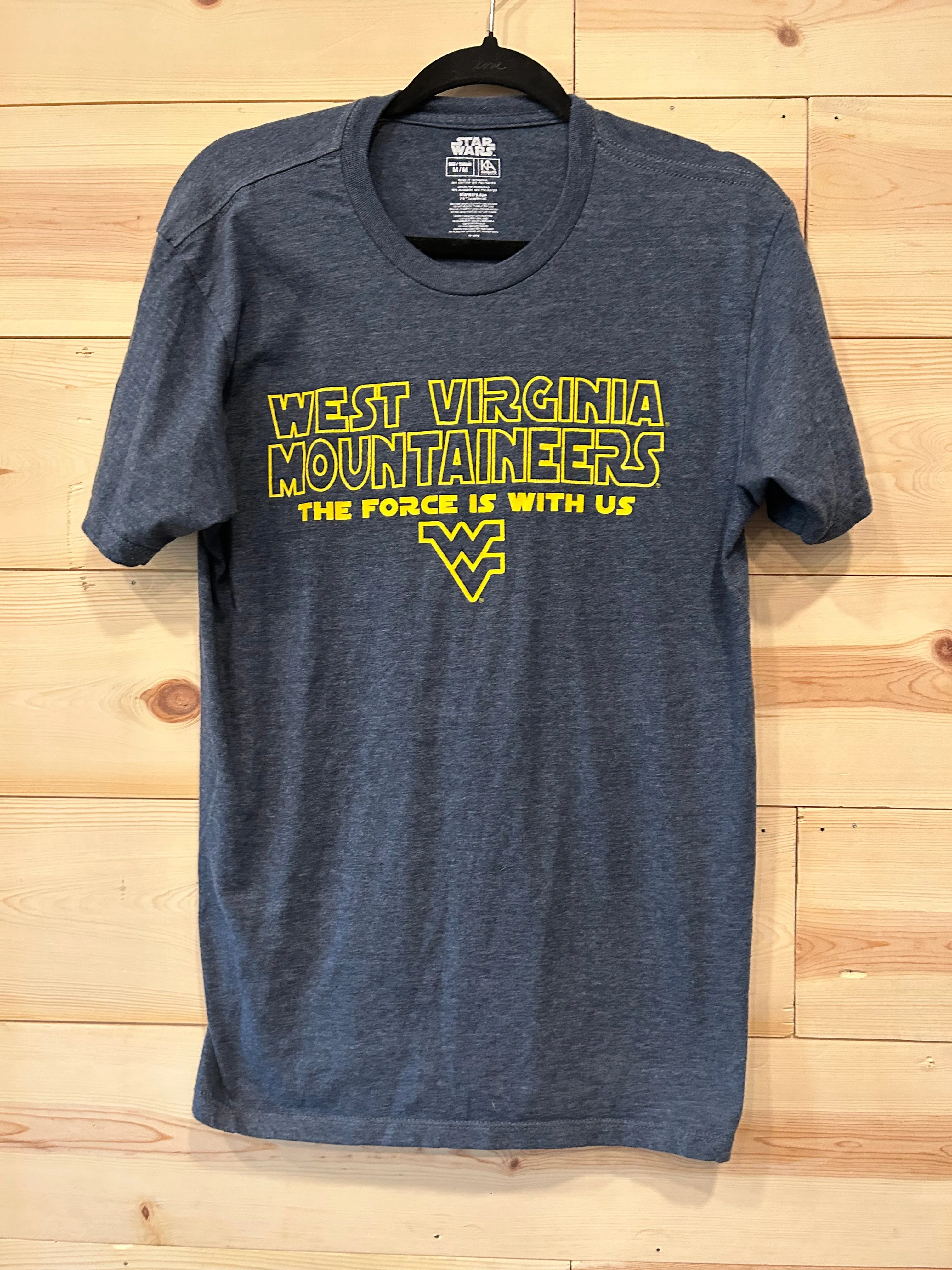 NCAA Star Wars West Virginia U Mountaineers Blue Shirt Adult size Medium