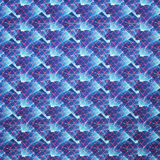 Net on Waves Printed Spandex | Blue Moon Fabrics