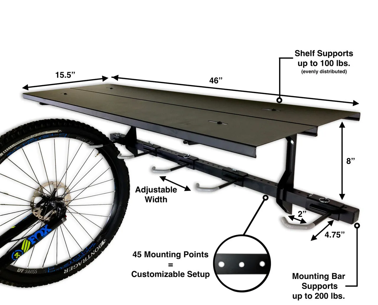 OUTLET | 5 Bike Essential Wall Rack   Shelf