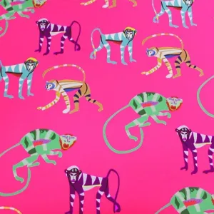 Pink Monkey Printed Spandex | Blue Moon Fabrics