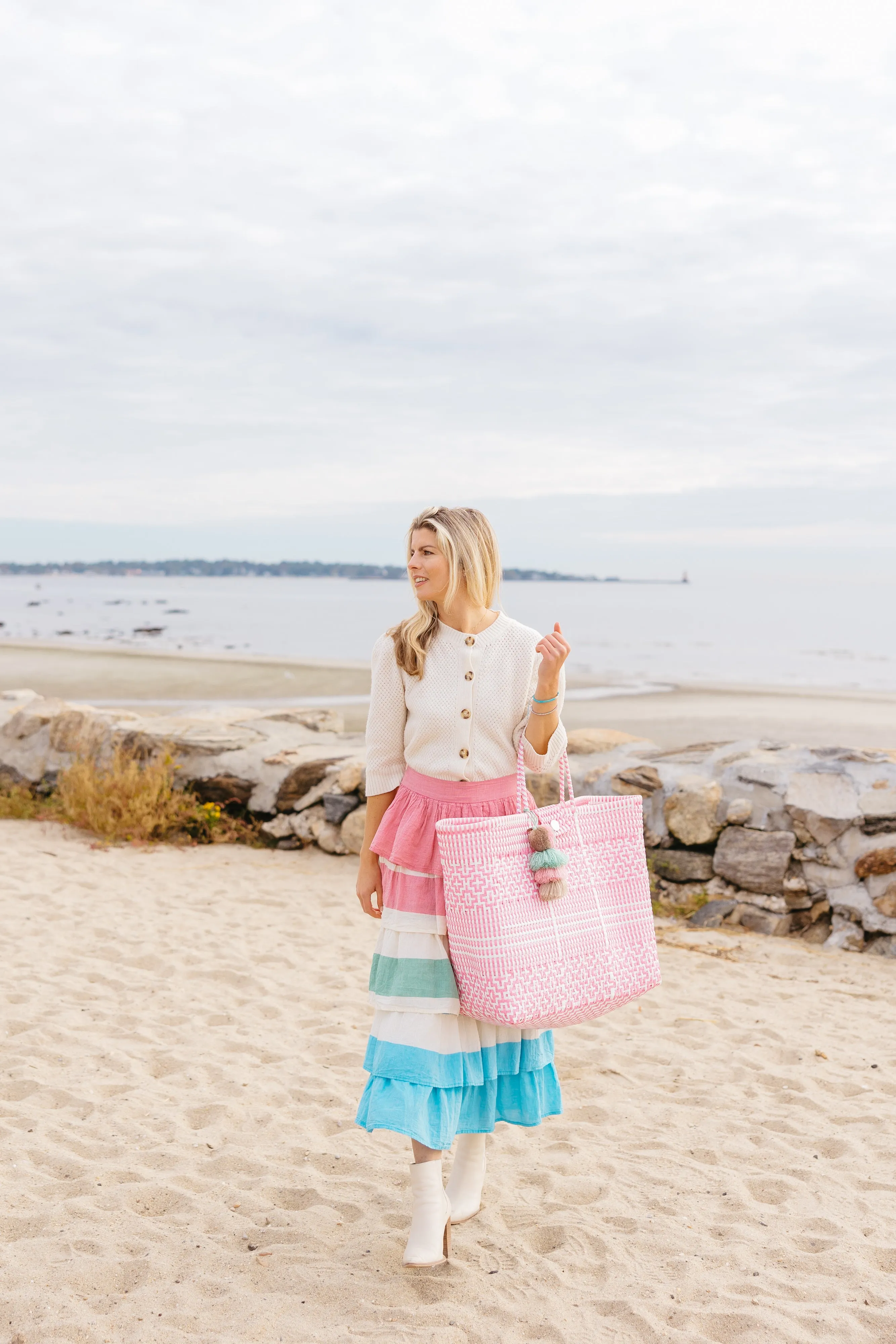 Preppy Tile Rose Citron Tote