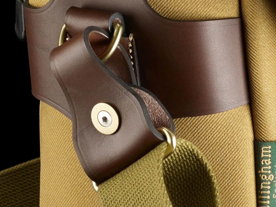 Shoulder Slings - H1 (Khaki Webbing / Chocolate Leather / Brass)