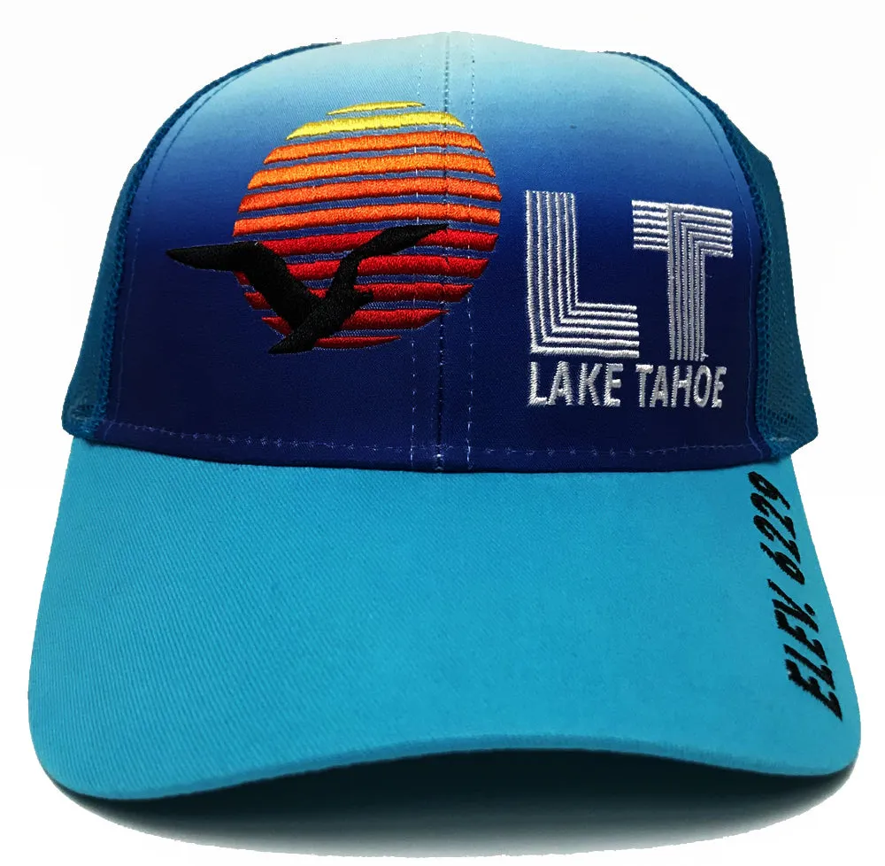 Souvenir Ball Cap Retro Trucker Sunset Lake Tahoe