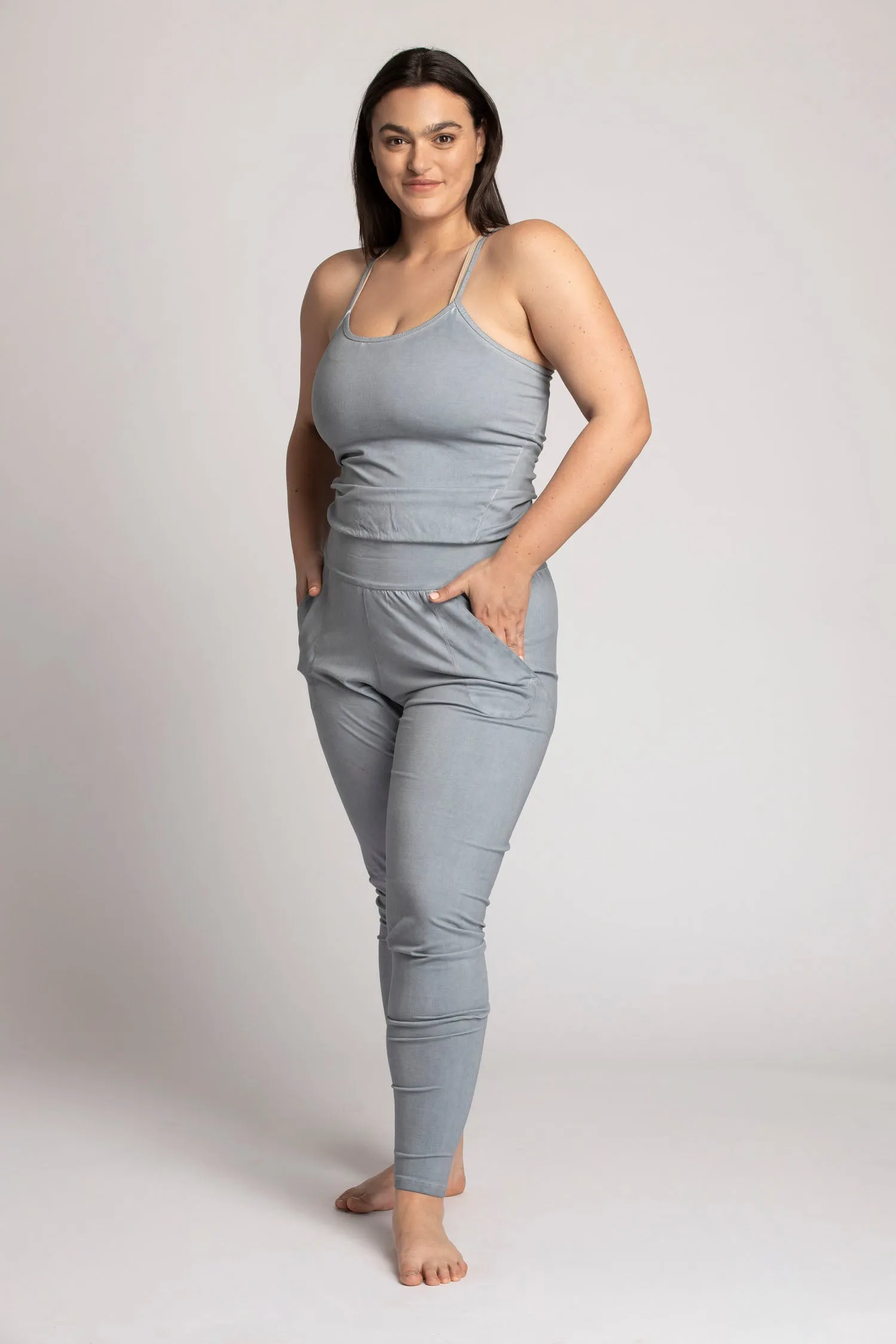 Stonewash Long Yoga Jumpsuit