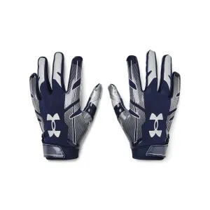 Under Armour boys Youth F8 Football Gloves , Midnight Navy (410)/Metallic Silver , Youth Large