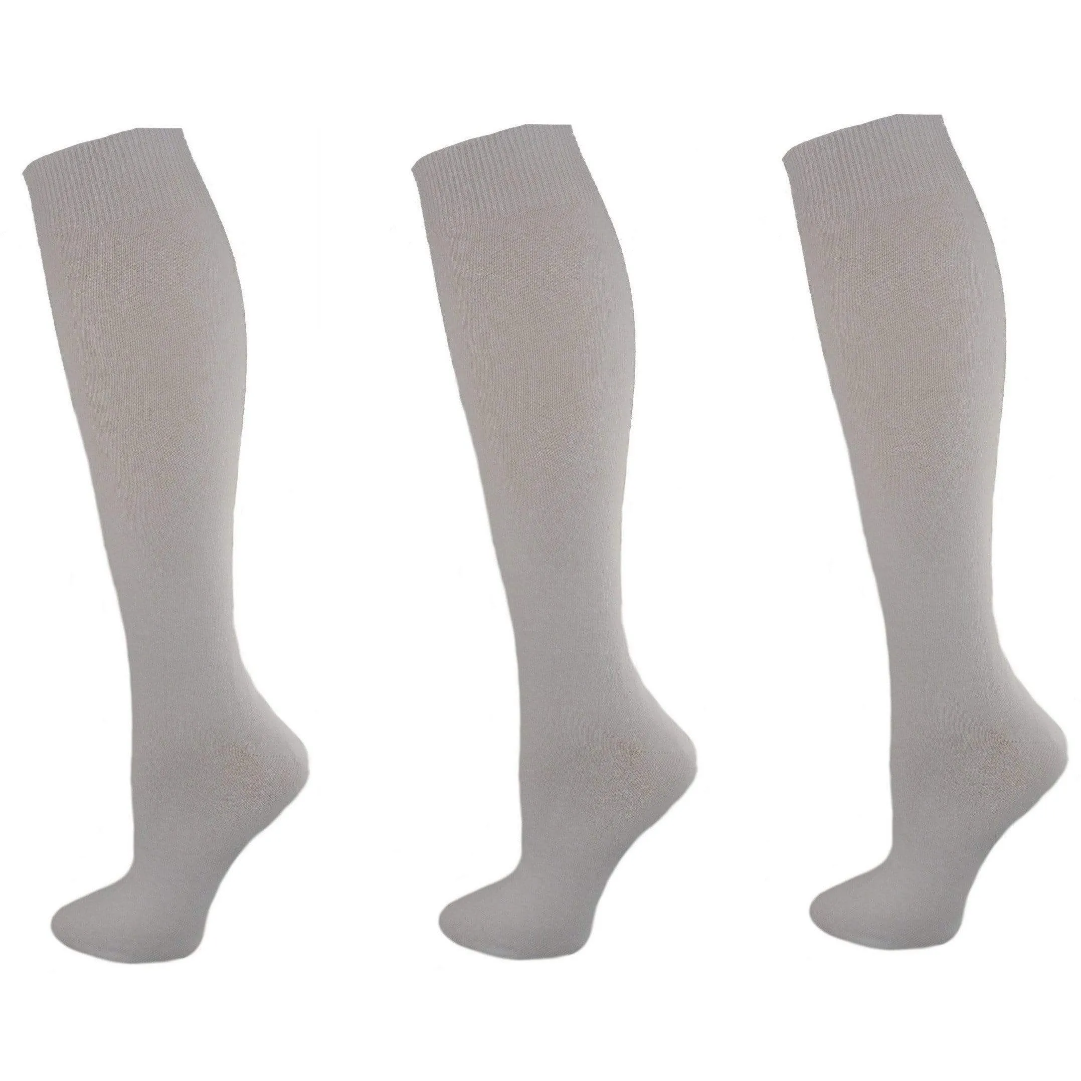 Uniform Knee High Socks for Kids & Women Combed Cotton Knee Highs (3 Pair Packs)