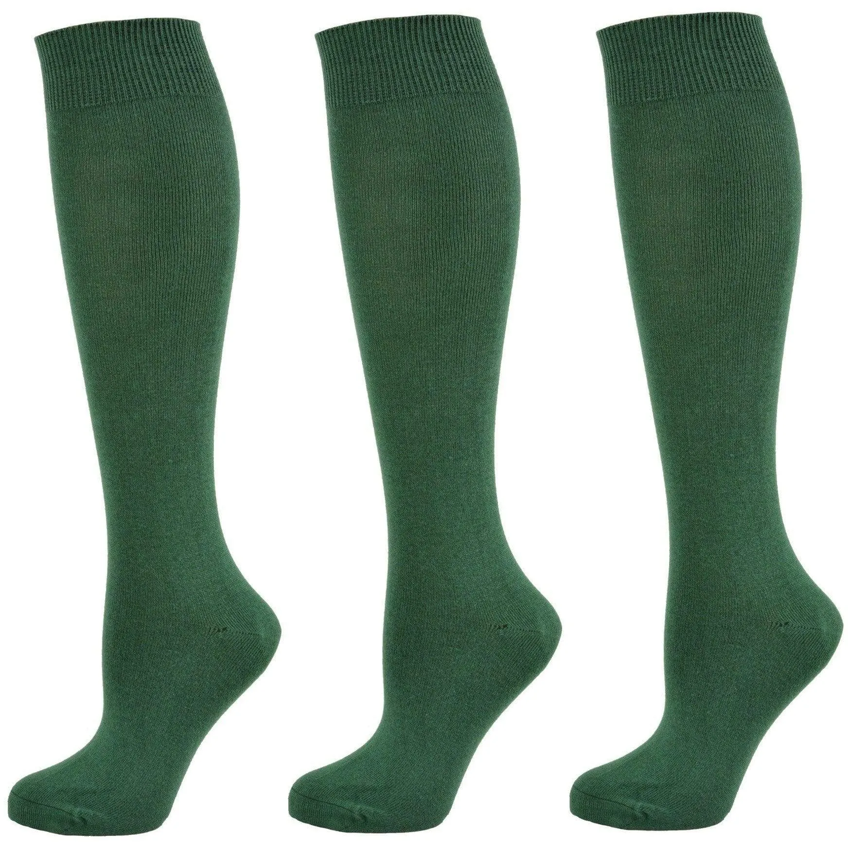 Uniform Knee High Socks for Kids & Women Combed Cotton Knee Highs (3 Pair Packs)