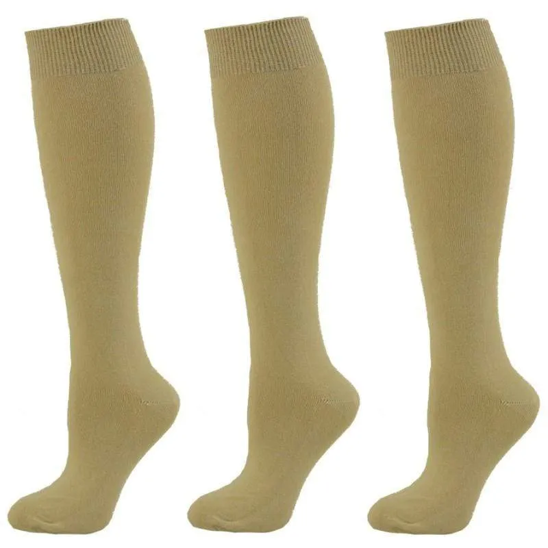 Uniform Knee High Socks for Kids & Women Combed Cotton Knee Highs (3 Pair Packs)