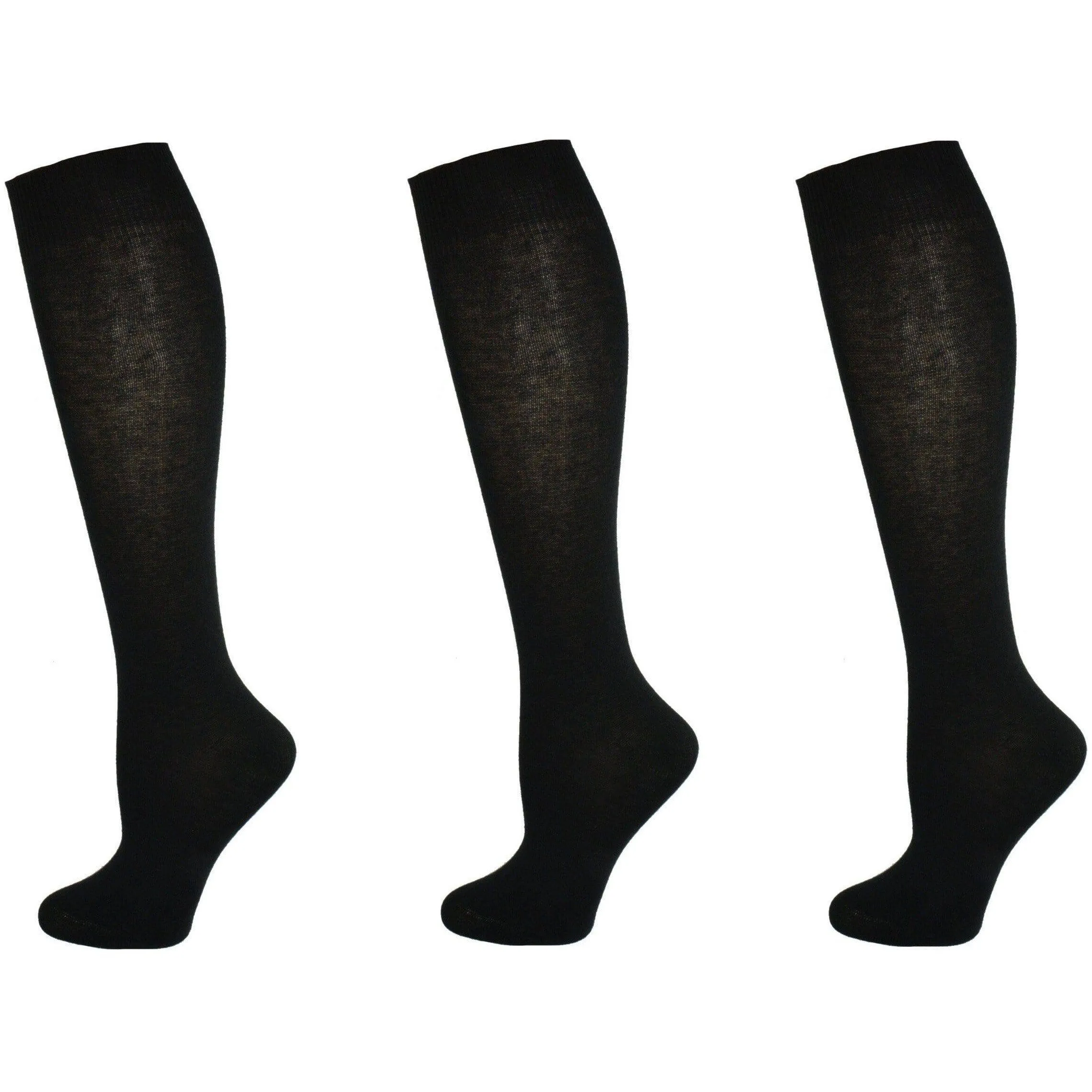 Uniform Knee High Socks for Kids & Women Combed Cotton Knee Highs (3 Pair Packs)