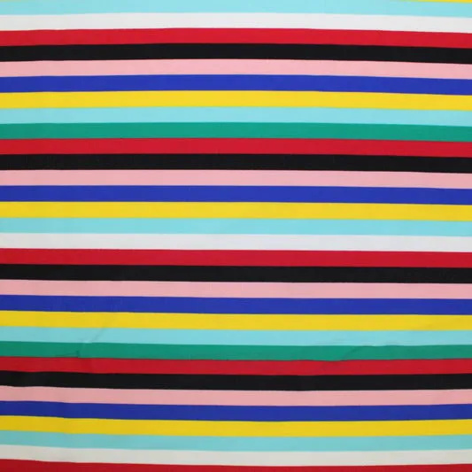 Vibrant Summer Stripes Printed Spandex | Blue Moon Fabrics