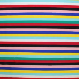 Vibrant Summer Stripes Printed Spandex | Blue Moon Fabrics